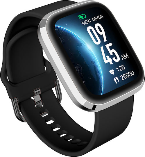Garett GRC STYLE Smartwatch with Heart Rate Monitor (Silver and Black) view 3