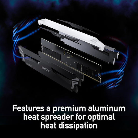 Lexar Ares RGB 32GB DDR5 RAM with 2 Modules (2x16GB) and 7200 Speed for Desktop (LD5U16G72C34LA-RGD) view 5