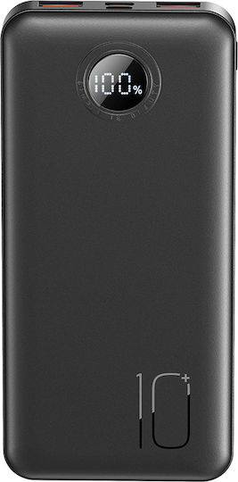 XO PR238 Power Bank 10000mAh 20W with 2 USB-A Ports and USB-C Port Quick Charge 2.0 / Quick Charge 3.0 Black