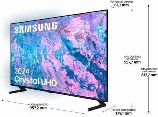 Samsung Smart Television 43" 4K UHD LED TU43CU7095UXXC HDR (2024) vue 3