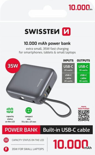 Swissten Space Power Bank 10000mAh 35W with USB-C Port Silver Ansicht 2