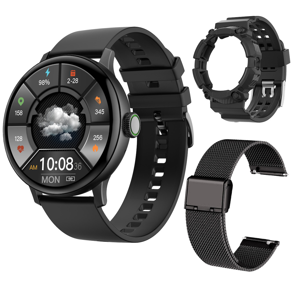 Dare FiT Aluminium Smartwatch with Heart Rate Monitor (Black)