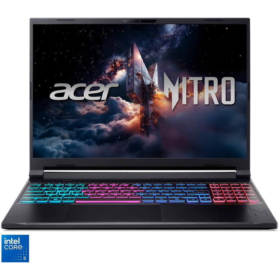 Acer Nitro V 16S 16" IPS FHD+ 180Hz (Core 5-210H/16GB/512GB SSD/GeForce RTX 5050/No OS) Obsidian Black (International English Keyboard)