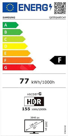 Samsung Smart Television 55" 4K UHD Neo QLED QE55QN85C HDR (2023) vue 3
