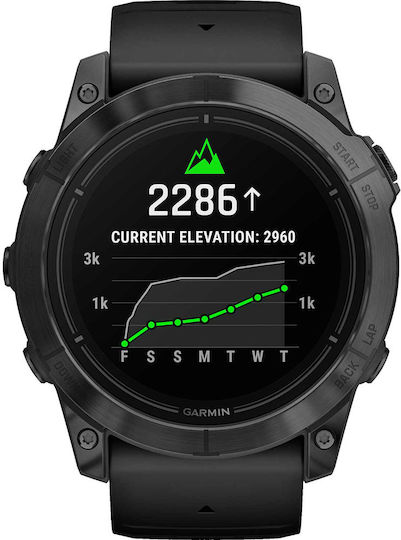 Garmin Epix Pro Stainless Steel 51mm Waterproof Smartwatch with Heart Rate Monitor (Slate Grey with Black Band) view 3