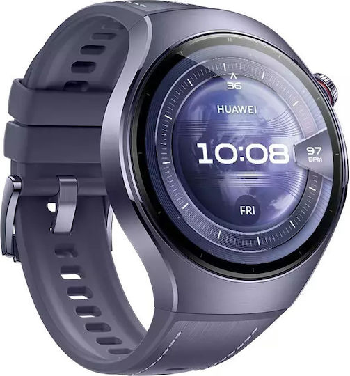 Huawei Watch 5 Titanium 46mm Waterproof with eSIM and Heart Rate Monitor (Purple) view 3
