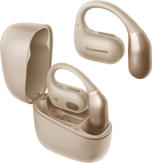 Panasonic RB-F10 Open Ear Bluetooth Handsfree Earphones with Sweat Resistance and Charging Case Beige vue 2