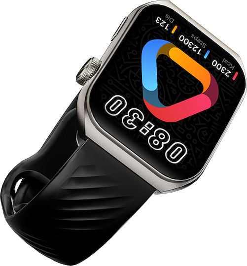 QCY GS S5 Aluminium Smartwatch with eSIM and Heart Rate Monitor (Black) view 2