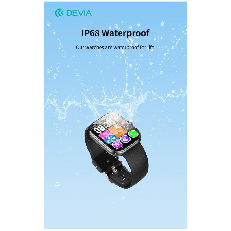 Devia WT6 49mm Smartwatch with Heart Rate Monitor (Black) view 6