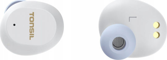 Tonsil T45BT In-ear Bluetooth Handsfree Earphones with Sweat Resistance and Charging Case White vue 9