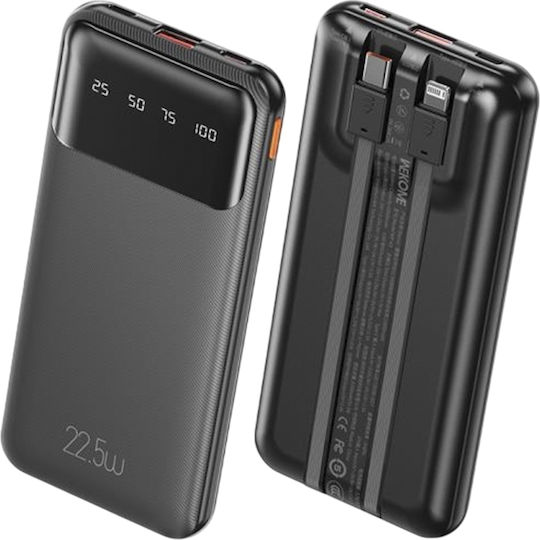 WK WP-63 Power Bank 10000mAh 22.5W with USB-A Port and USB-C Port Power Delivery Black