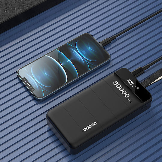 Dudao K8+s Power Bank 30000mAh with 3 USB-A Ports Black vista 3
