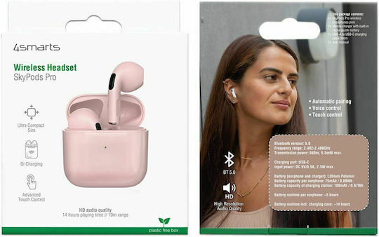 4Smarts SkyPods Pro Earbud Bluetooth Handsfree Earphones with Charging Case Pink view 3