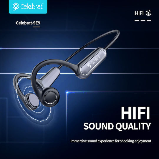 Celebrat SE9 Bone Conduction Bluetooth Handsfree Earphones with Sweat Resistance Black vista 3