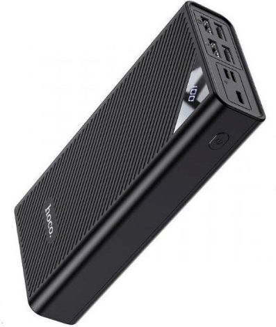 Hoco DB04 Power Bank 30000mAh with 4 USB-A Ports and 3 USB-C Ports Black