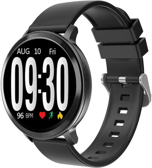 Kingwear S8 42mm Smartwatch with Heart Rate Monitor (Black)