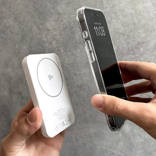 Puro Mag Plus MagSafe Power Bank 5000mAh 20W with USB-C Port Power Delivery White view 3