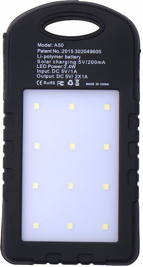SPB900 Solar Power Bank 7000mAh with 2 USB-A Ports Black view 3