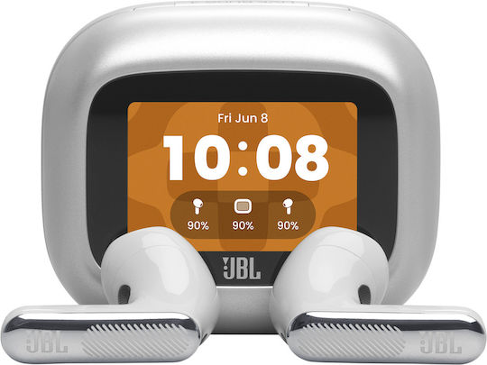 JBL Live Flex 4 Earbud Bluetooth Handsfree Headphones with Sweat Resistance and Charging Case Silver Ansicht 3
