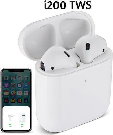 i200 Earbud Bluetooth Handsfree Earphones with Charging Case White view 6