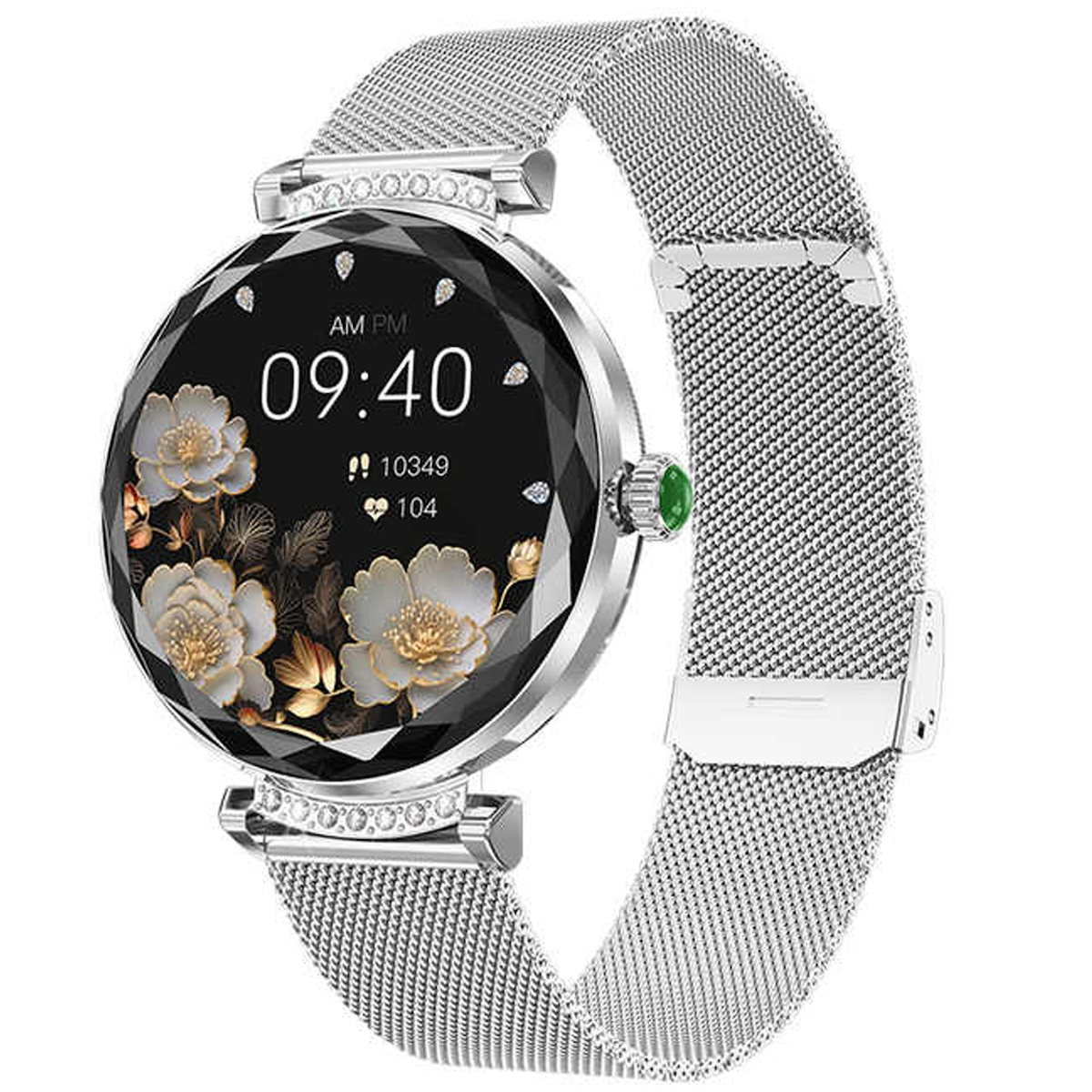 Microwear NX7 Pro Stainless Steel 38mm Smartwatch with Heart Rate Monitor (Silver Steel) view 1