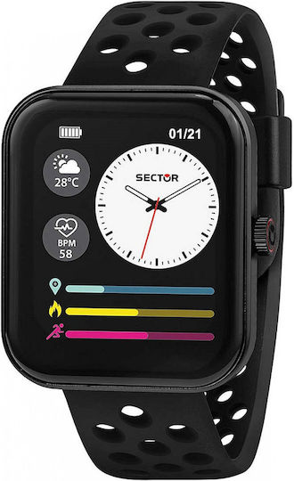 Sector S-03 Pro Aluminium 45mm Smartwatch with Heart Rate Monitor (Black)