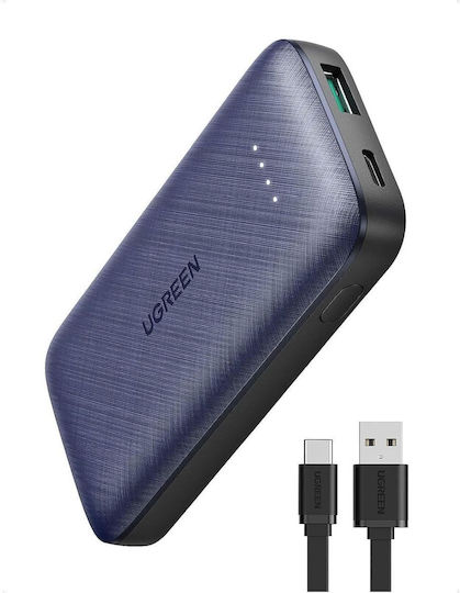 Ugreen PB178 Power Bank 10000mAh 20W with USB-A Port and USB-C Port Power Delivery / Quick Charge 3.0 Blue view 3