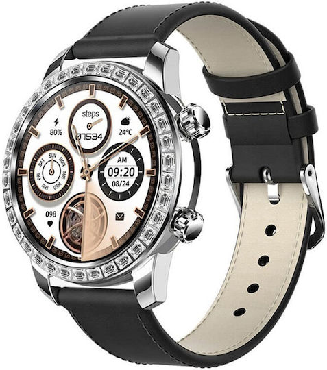 Z89 PRO MAX Smartwatch with Heart Rate Monitor (Black Leather Strap)