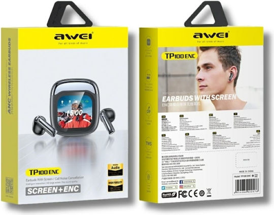 Awei TP100ENC Earbud Bluetooth Handsfree Earphones with Charging Case Black view 9