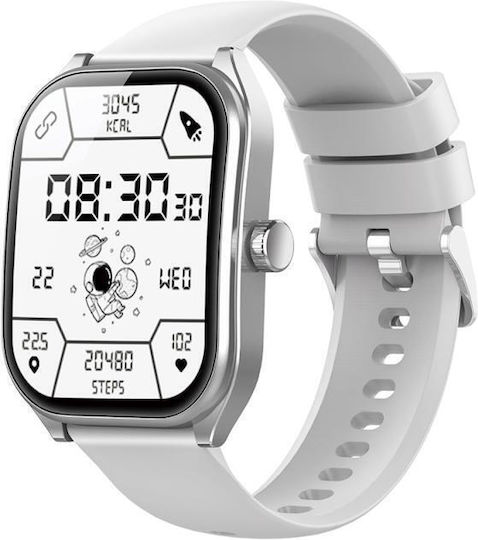 Devia WT4 52mm Smartwatch with Heart Rate Monitor (Silver) view 1