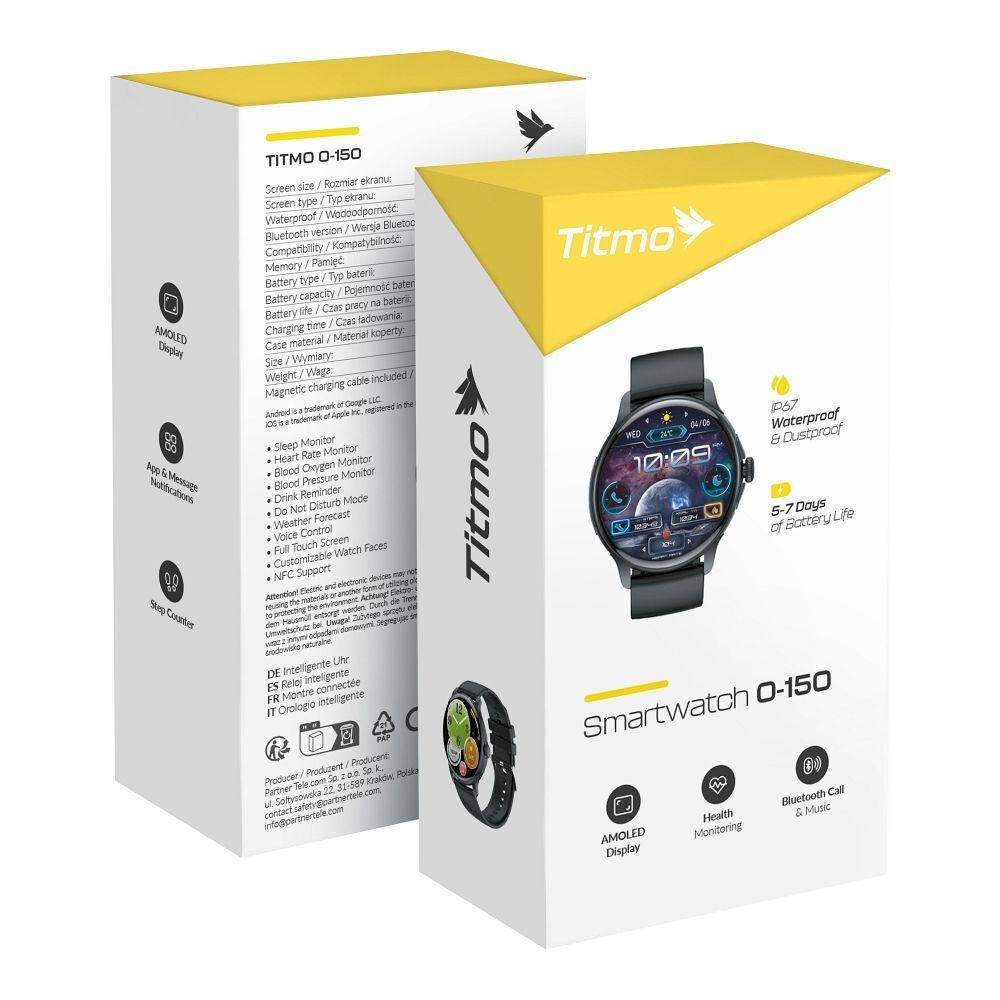 Titmo Smartwatch O-150 Amoled Bluetooth Call Black view 5