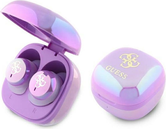 Guess 4G Logo Mini In-ear Bluetooth Handsfree Earphones with Charging Case Purple