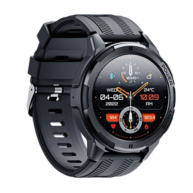 Rubicon 48mm Smartwatch with Heart Rate Monitor (Black) view 3
