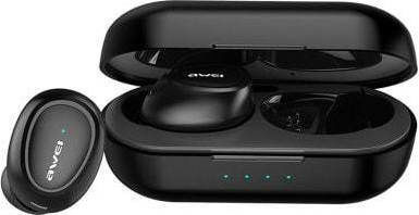 Awei T16 In-ear Bluetooth Handsfree Earphones with Sweat Resistance and Charging Case Black vue 3
