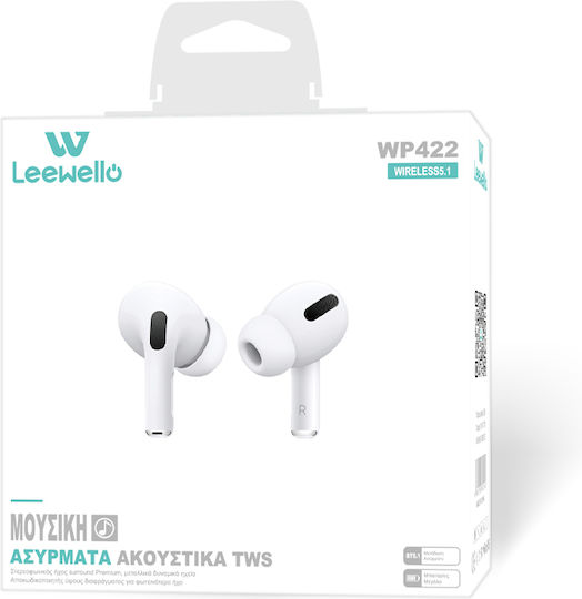 Leewello WP422 In-ear Bluetooth Handsfree Earphones with Charging Case White view 5