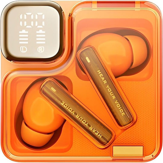 QCY MeloBuds Neo Bluetooth Handsfree Earphones with Charging Case Orange view 1