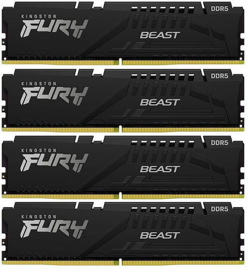 Kingston Fury Beast DDR5 64GB RAM with 4x16GB Modules and Speed 6000 for Desktop KF560C40BBK4-64 view 3