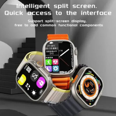 BW9 Ultra 49mm Smartwatch with Heart Rate Monitor (Black) view 4