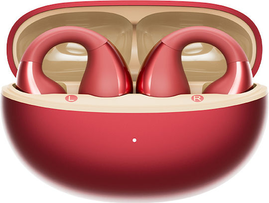 QCY Crossky C30S Open Ear Bluetooth Handsfree Earphones with Sweat Resistance and Charging Case Red view 1