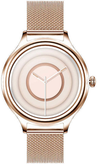 Kumi K3 Stainless Steel 39mm Smartwatch with Heart Rate Monitor (Gold) view 1