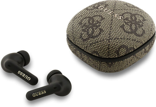 Guess 4G Script Logo In-ear Bluetooth Handsfree Earphones with Sweat Resistance and Charging Case Brown view 2