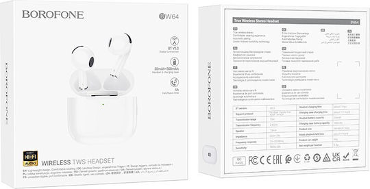 Borofone BW64 Earbud Bluetooth Handsfree Earphones with Charging Case White view 4