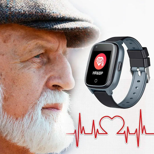Wonlex D32S Smartwatch with SIM and Heart Rate Monitor (Black Case / Black Silicone Strap) view 6