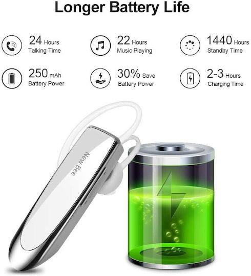 In-ear Bluetooth Handsfree Earphones White view 2