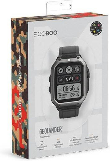 Egoboo GeoLander Smartwatch with Heart Rate Monitor (Black) view 2