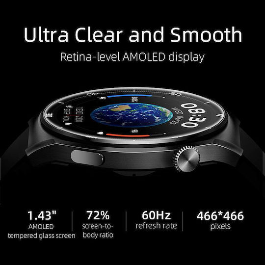 QCY GT S3 Smartwatch with Heart Rate Monitor (Gray) view 4