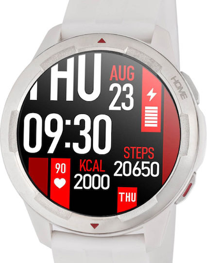 3Guys 3GW3705 Aluminium 46mm Smartwatch with Heart Rate Monitor (White) vue 2