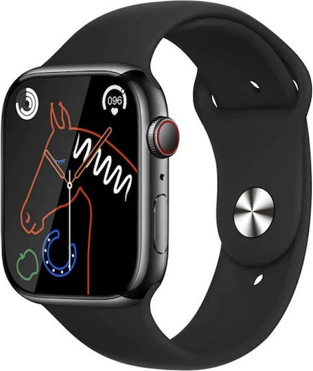 S9 PRO MAX Smartwatch with Heart Rate Monitor (Black / Pin)