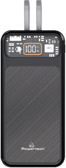 Powertech PT-1135 Power Bank 10000mAh 22.5W with USB-A Port and USB-C Port Power Delivery / Quick Charge 2.0 / Quick Charge 3.0 Black