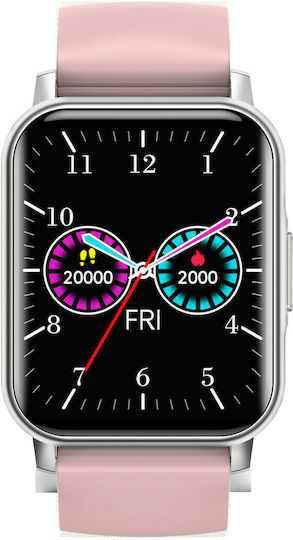 NK15 Aluminium 51mm Smartwatch with Heart Rate Monitor (Pink)